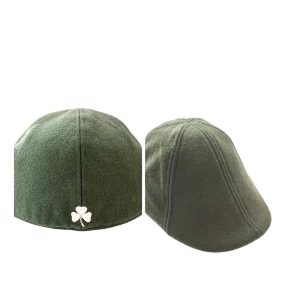 Boston Scally Co sz XL Dark Green flat cap small embroidered shamrock